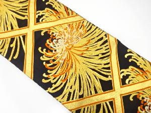 アンティーク　斜め格子に乱菊模様織出し袋帯（材料）